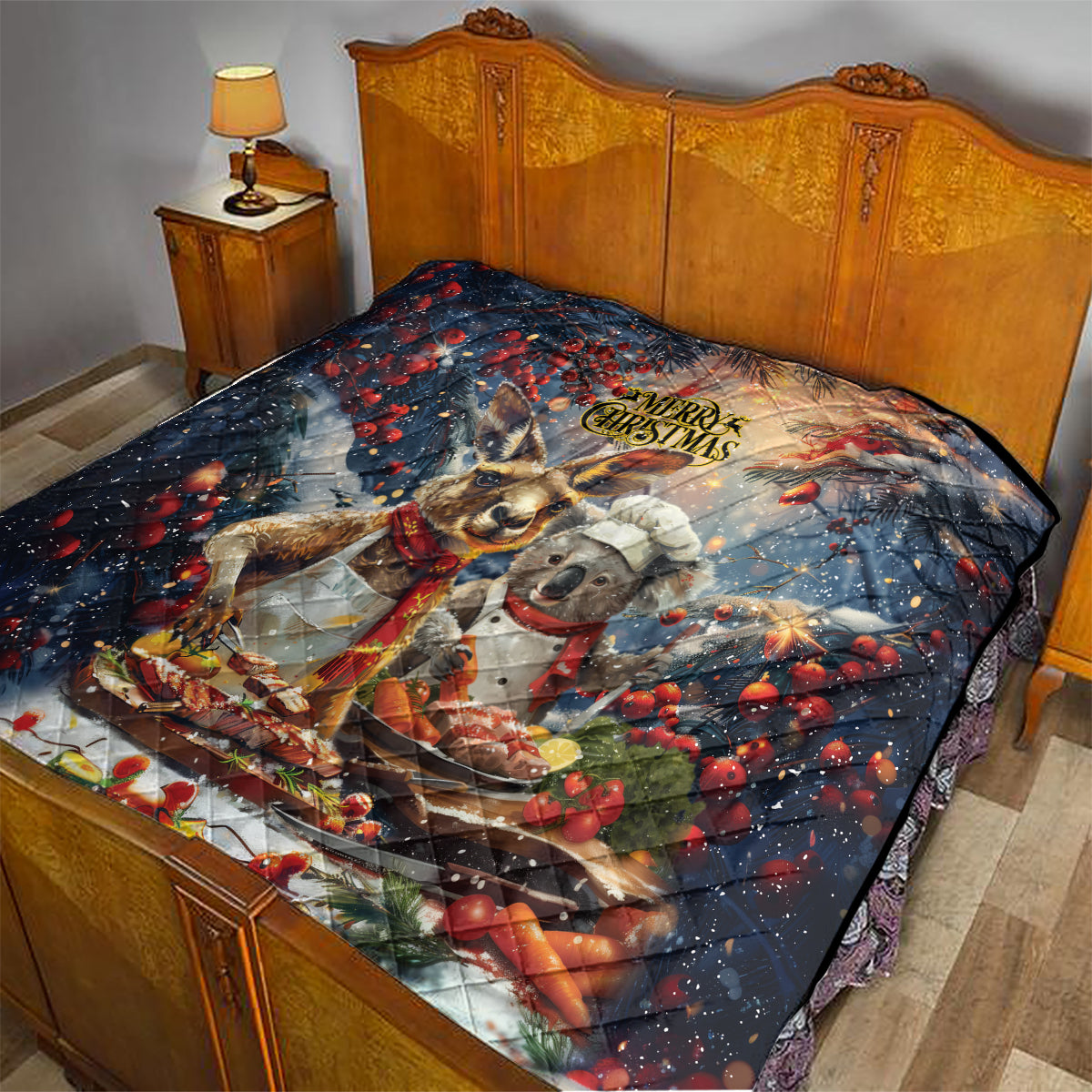 Aussie Christmas Kangaroo and Koala Quilt