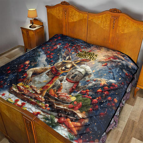 Aussie Christmas Kangaroo and Koala Quilt