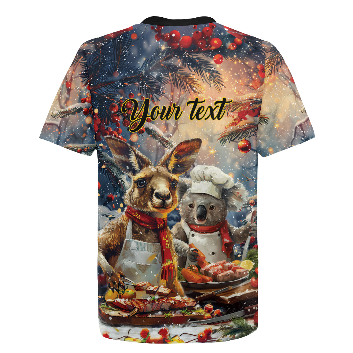 Personalised Aussie Christmas Kangaroo and Koala Rugby Jersey