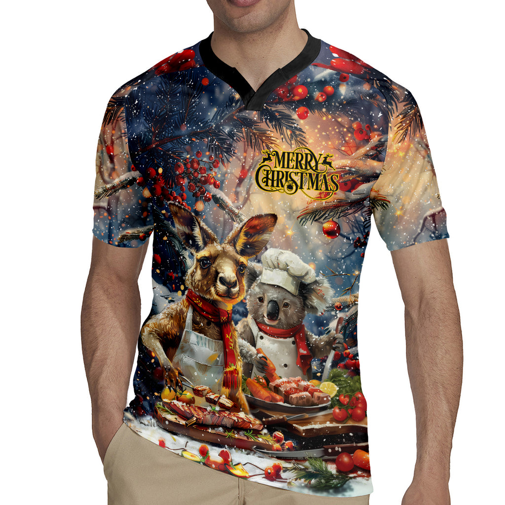 Personalised Aussie Christmas Kangaroo and Koala Rugby Jersey