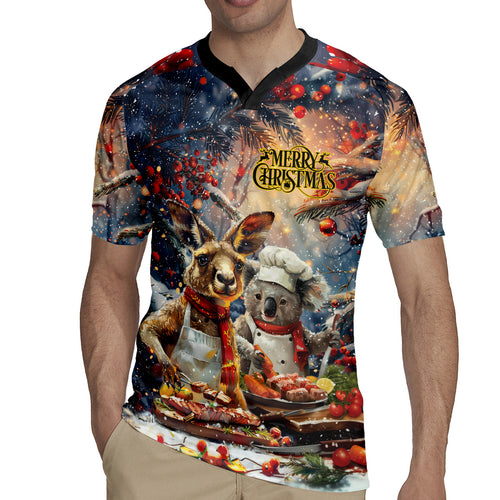 Personalised Aussie Christmas Kangaroo and Koala Rugby Jersey