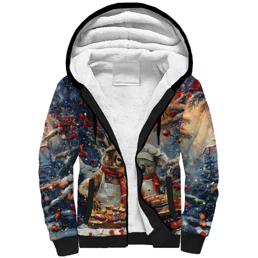 Personalised Aussie Christmas Kangaroo and Koala Sherpa Hoodie