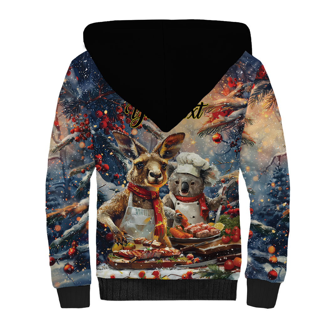 Personalised Aussie Christmas Kangaroo and Koala Sherpa Hoodie