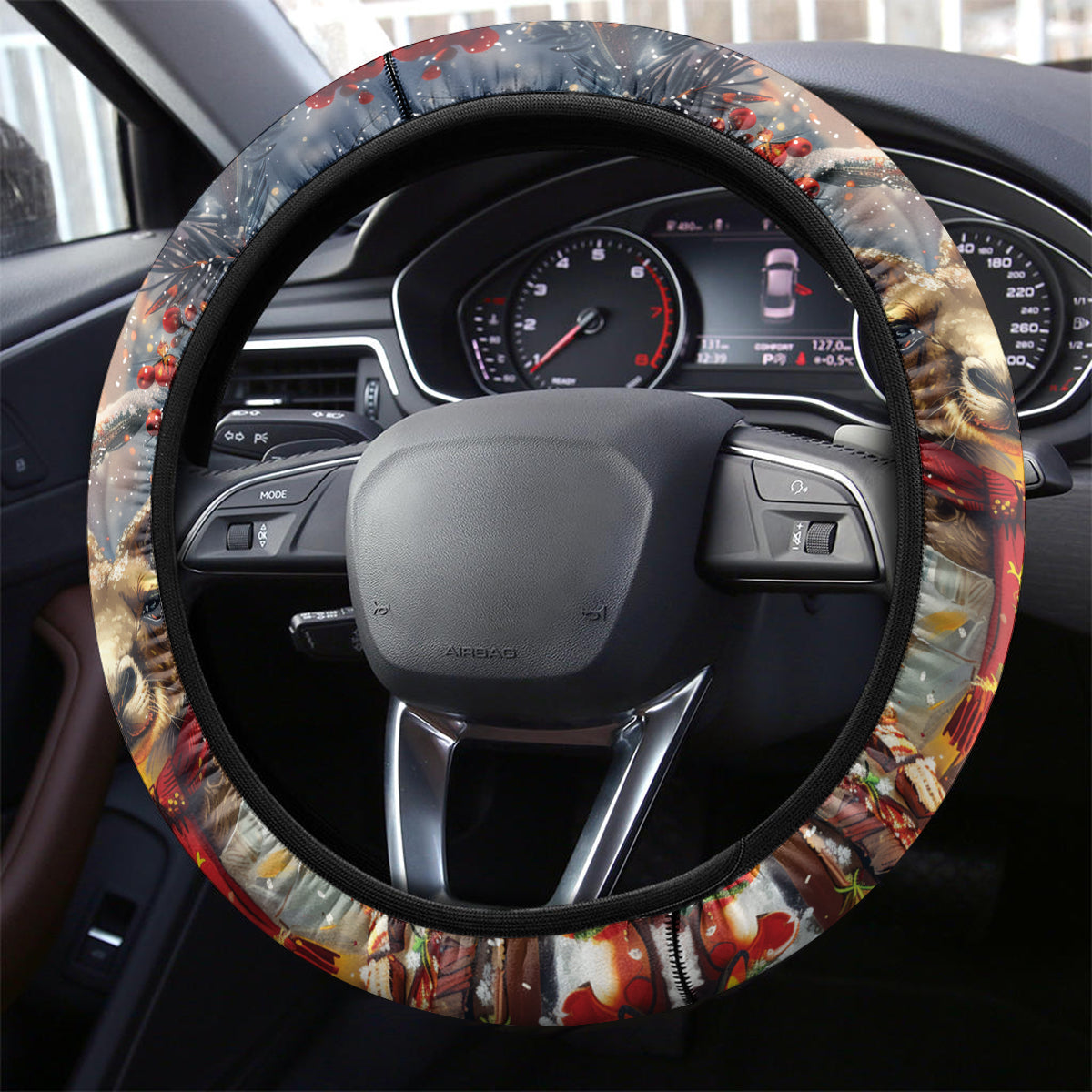 Aussie Christmas Kangaroo and Koala Steering Wheel Cover