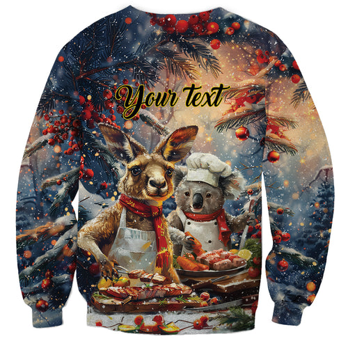 Personalised Aussie Christmas Kangaroo and Koala Sweatshirt