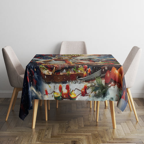Aussie Christmas Kangaroo and Koala Tablecloth