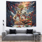 Aussie Christmas Kangaroo and Koala Tapestry