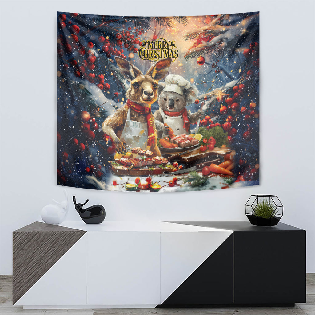 Aussie Christmas Kangaroo and Koala Tapestry