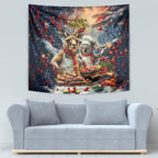 Aussie Christmas Kangaroo and Koala Tapestry