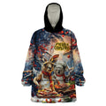 Personalised Aussie Christmas Kangaroo and Koala Wearable Blanket Hoodie