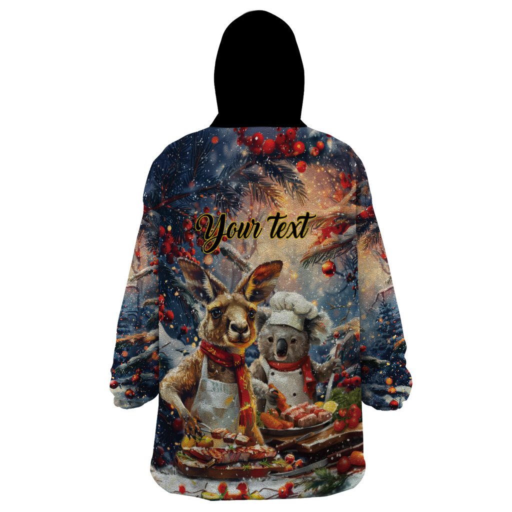 Personalised Aussie Christmas Kangaroo and Koala Wearable Blanket Hoodie