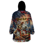 Personalised Aussie Christmas Kangaroo and Koala Wearable Blanket Hoodie