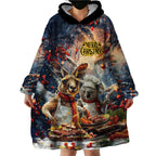 Personalised Aussie Christmas Kangaroo and Koala Wearable Blanket Hoodie