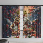 Aussie Christmas Kangaroo and Koala Window Curtain