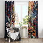 Aussie Christmas Kangaroo and Koala Window Curtain