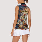 Personalised Aussie Christmas Kangaroo and Koala Women Sleeveless Polo Shirt