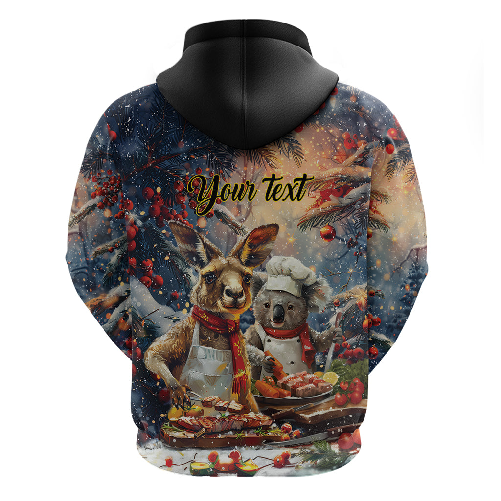 Personalised Aussie Christmas Kangaroo and Koala Zip Hoodie