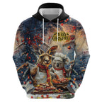 Personalised Aussie Christmas Kangaroo and Koala Zip Hoodie