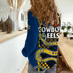 NRL Combine Cowboys and Parra Eels Women Casual Shirt Sporty Style LT9