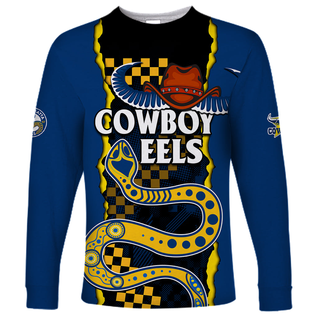 custom-text-and-number-nrl-combine-cowboys-and-parra-eels-long-sleeve-shirt-sporty-style
