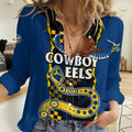 (Custom Text And Number) NRL Combine Cowboys and Parra Eels Women Casual Shirt Sporty Style LT9