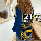 (Custom Text And Number) NRL Combine Cowboys and Parra Eels Women Casual Shirt Sporty Style LT9