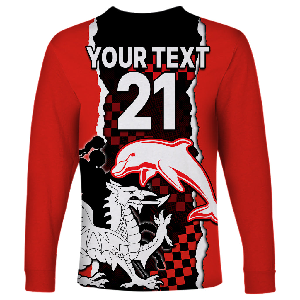 custom-text-and-number-nrl-combine-dolphins-and-dragons-long-sleeve-shirt-sporty-style