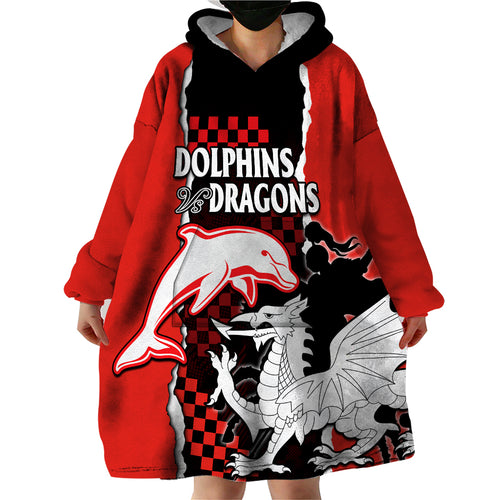 custom-text-and-number-nrl-combine-dolphins-and-dragons-wearable-blanket-hoodie-sporty-style