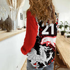 (Custom Text And Number) NRL Combine Dolphins and Dragons Women Casual Shirt Sporty Style LT9