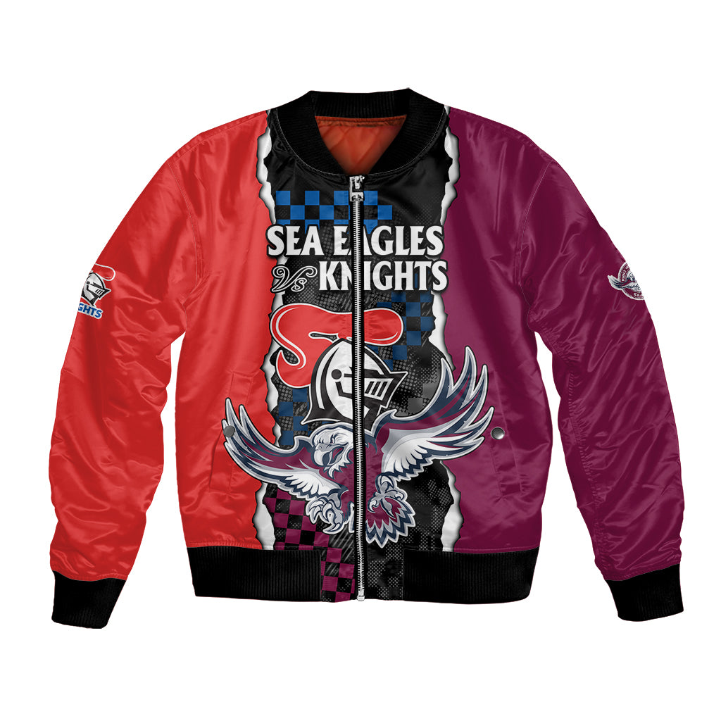 custom-text-and-number-nrl-combine-knights-sea-eagles-bomber-jacket-sporty-style