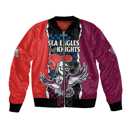custom-text-and-number-nrl-combine-knights-sea-eagles-bomber-jacket-sporty-style