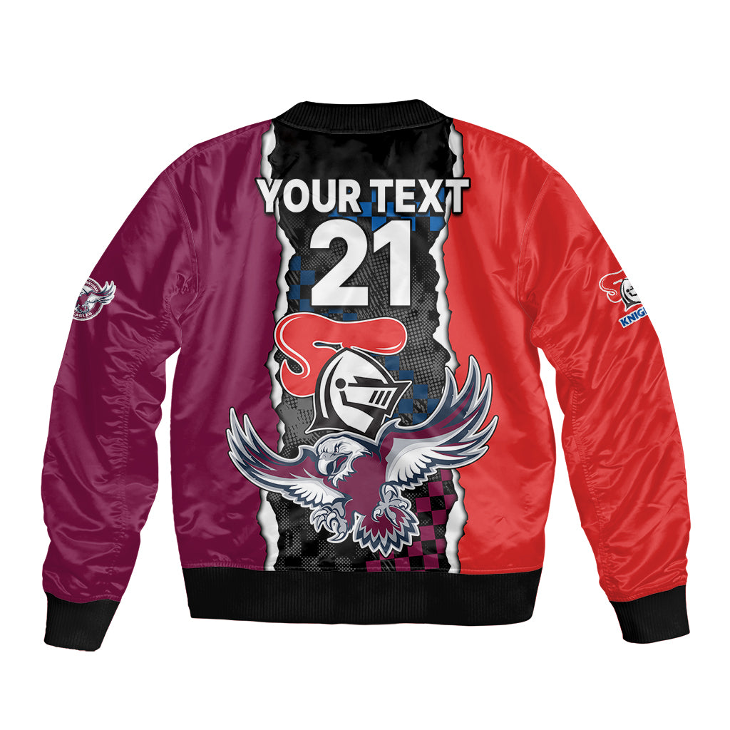 custom-text-and-number-nrl-combine-knights-sea-eagles-bomber-jacket-sporty-style