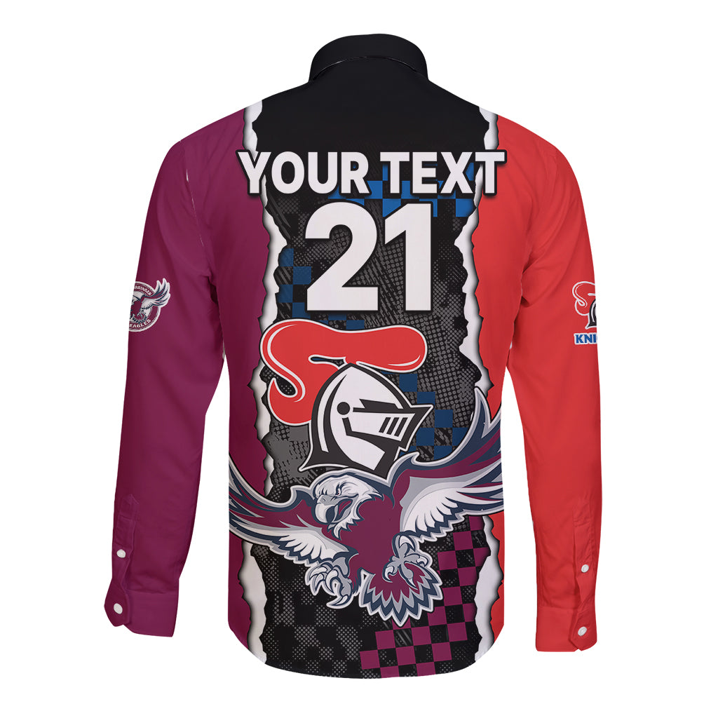custom-text-and-number-nrl-combine-knights-sea-eagles-long-sleeve-button-shirt-sporty-style