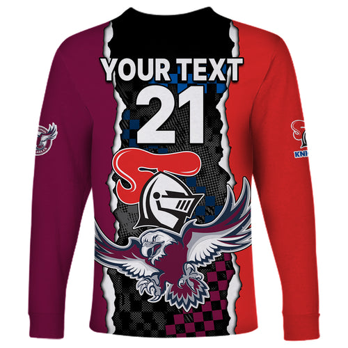 custom-text-and-number-nrl-combine-knights-sea-eagles-long-sleeve-shirt-sporty-style