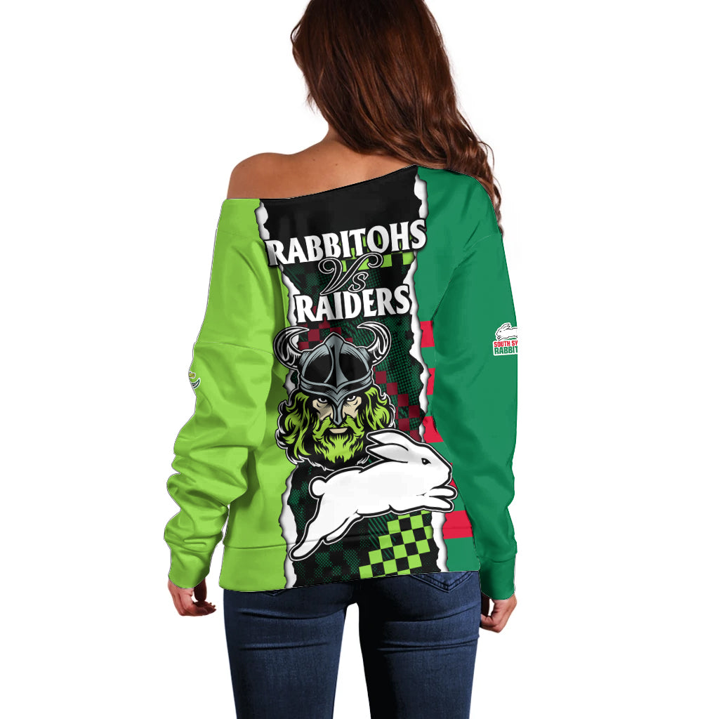 nrl-combine-rabbitohs-and-raiders-off-shoulder-sweater-sporty-style