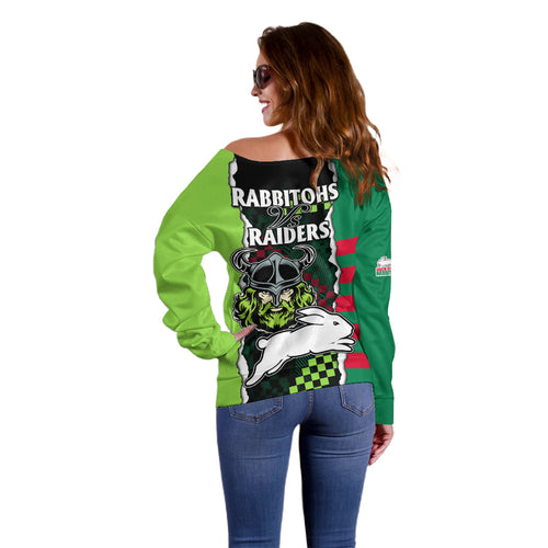 nrl-combine-rabbitohs-and-raiders-off-shoulder-sweater-sporty-style