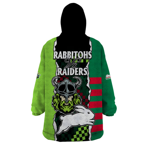 nrl-combine-rabbitohs-and-raiders-wearable-blanket-hoodie-sporty-style