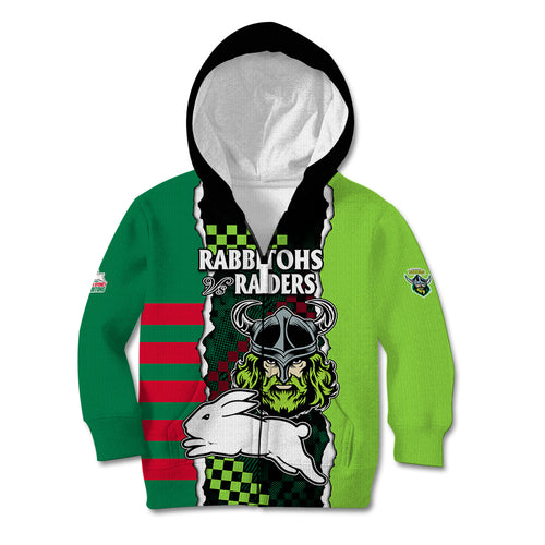 custom-text-and-number-nrl-combine-rabbitohs-and-raiders-kid-hoodie-sporty-style