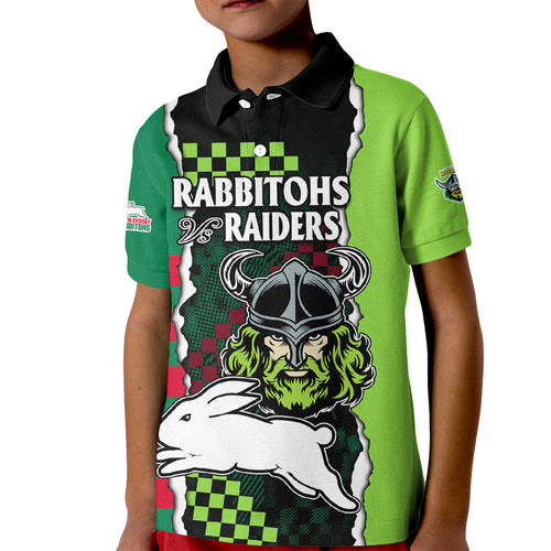custom-text-and-number-nrl-combine-rabbitohs-and-raiders-kid-polo-shirt-sporty-style