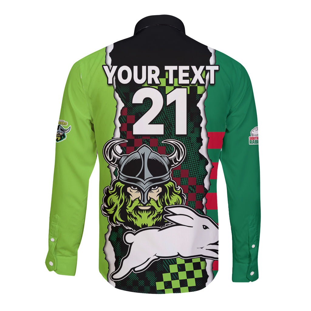 custom-text-and-number-nrl-combine-rabbitohs-and-raiders-long-sleeve-button-shirt-sporty-style