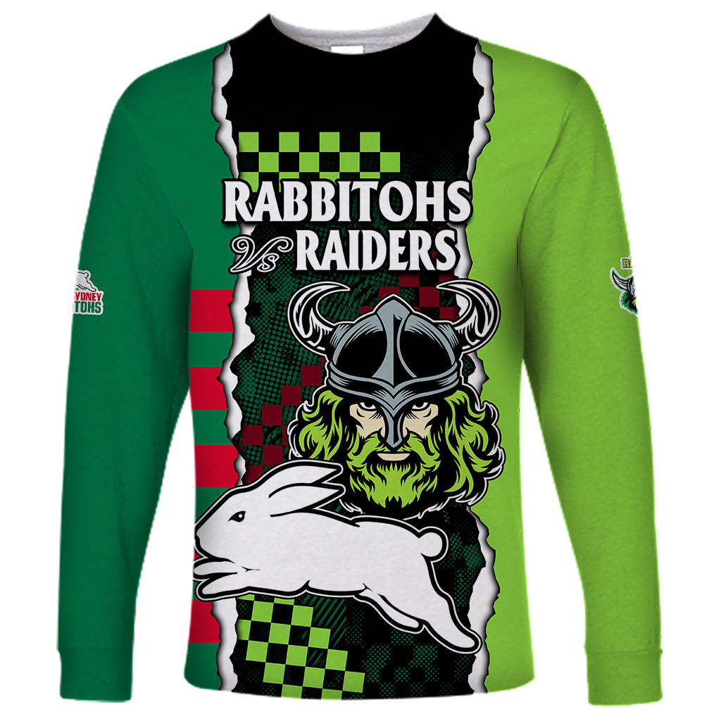 custom-text-and-number-nrl-combine-rabbitohs-and-raiders-long-sleeve-shirt-sporty-style
