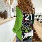 (Custom Text And Number) NRL Combine Rabbitohs and Raiders Women Casual Shirt Sporty Style LT9