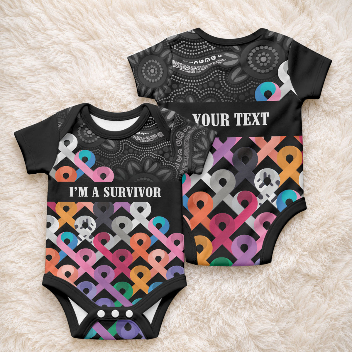 Australia Cancer Survivor Personalised Baby Onesie I’m A Survivor All Cancer