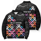 Australia Cancer Survivor Personalised Bomber Puffer Jacket I’m A Survivor All Cancer