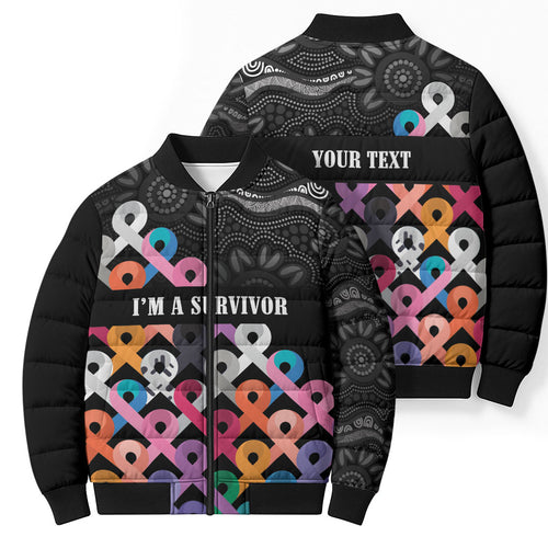 Australia Cancer Survivor Personalised Bomber Puffer Jacket I’m A Survivor All Cancer