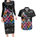 Australia Cancer Survivor Personalised Couples Matching Long Sleeve Bodycon Dress and Hawaiian Shirt I’m A Survivor All Cancer