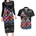 Australia Cancer Survivor Personalised Couples Matching Long Sleeve Bodycon Dress and Hawaiian Shirt I’m A Survivor All Cancer