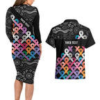 Australia Cancer Survivor Personalised Couples Matching Long Sleeve Bodycon Dress and Hawaiian Shirt I’m A Survivor All Cancer