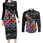 Australia Cancer Survivor Personalised Couples Matching Long Sleeve Bodycon Dress and Long Sleeve Button Shirt I’m A Survivor All Cancer