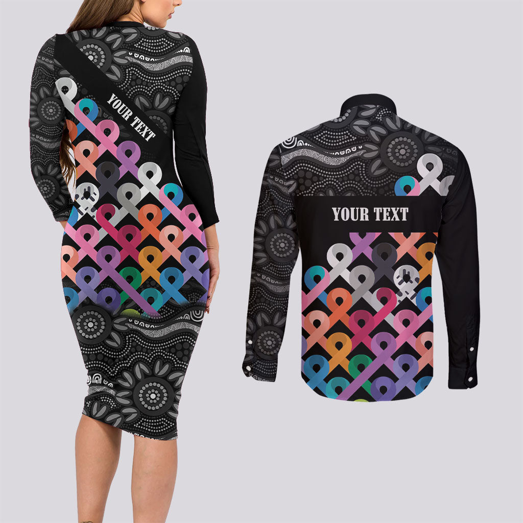 Australia Cancer Survivor Personalised Couples Matching Long Sleeve Bodycon Dress and Long Sleeve Button Shirt I’m A Survivor All Cancer